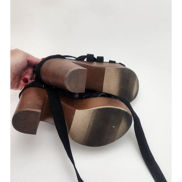 Torrid Block Party/Cocktail Heels for Women for sale | eBay Torrid black strappy velvet ankle wrap wood block heel platform sandal sz 6.5ww